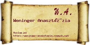 Weninger Anasztázia névjegykártya